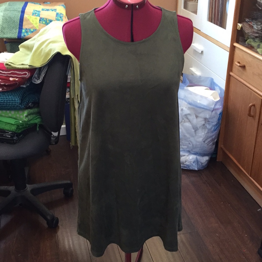 Green Suede Sleeveless Forever 21 Jumper